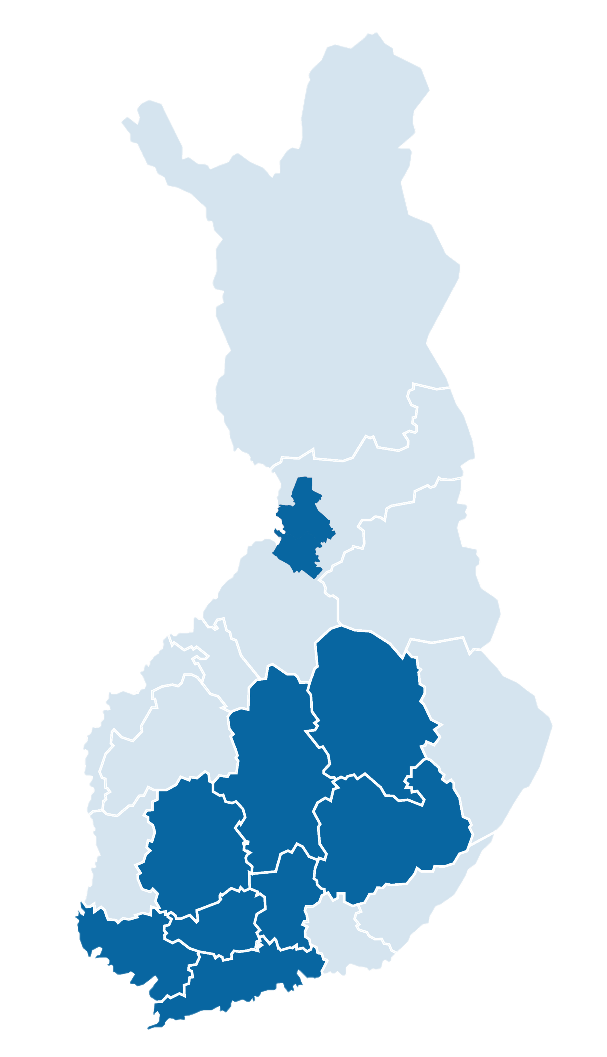 Karttakuva palvelualueista