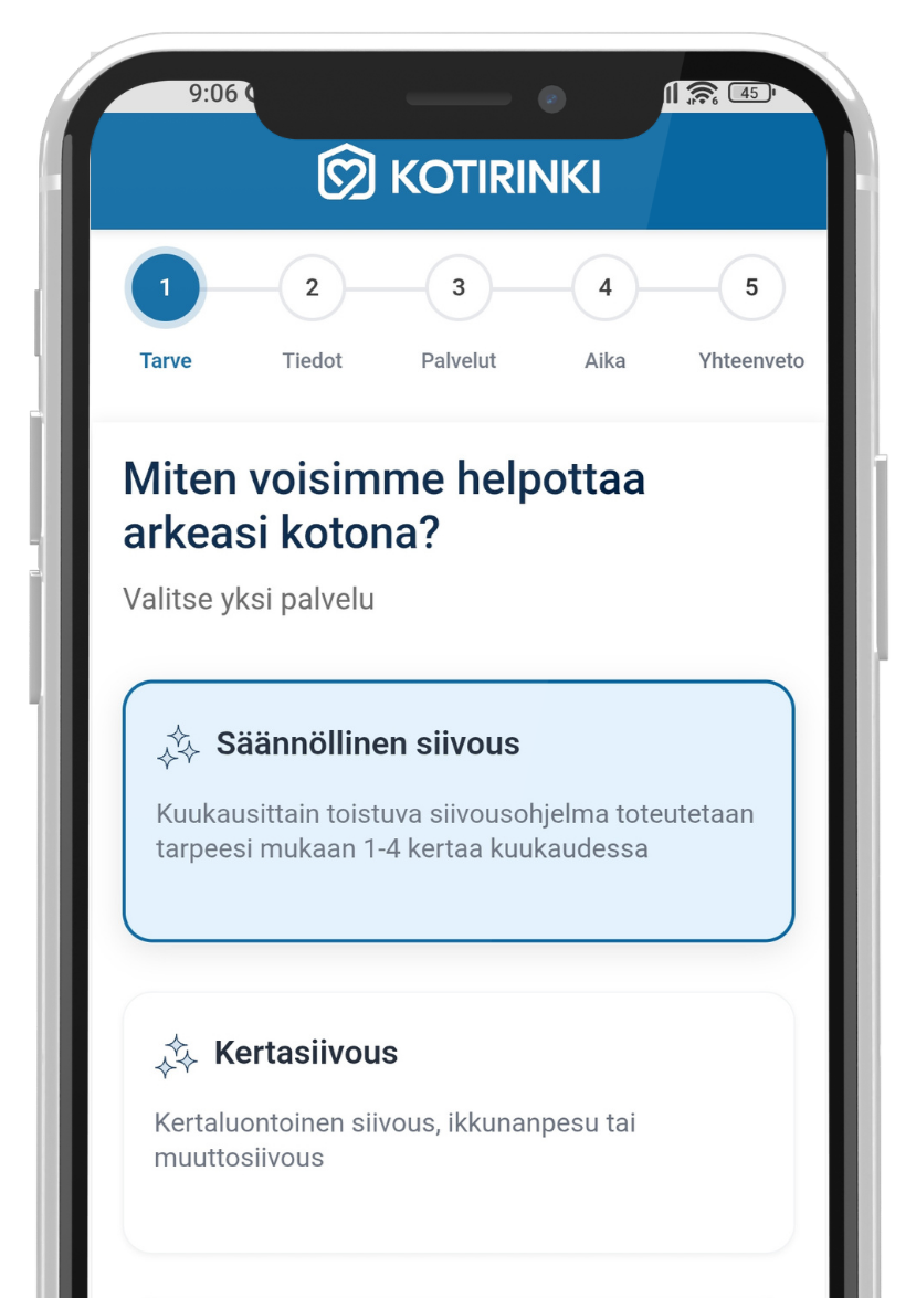 Kotirinki verkkokauppa mobiilissa